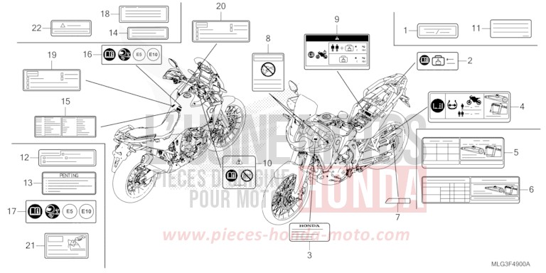 WARNETIKETT von Africa Twin DCT MAT BALLISTIC BLACK METALLIC (NHA86) von 2022